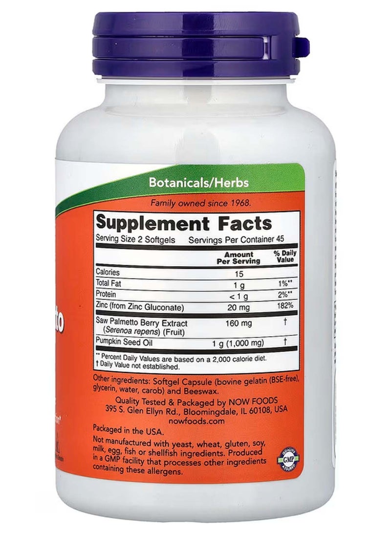 now Saw Palmetto Extract, , 90 Softgels - Image 2